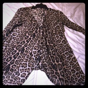 Leopard print spandex Cardigan